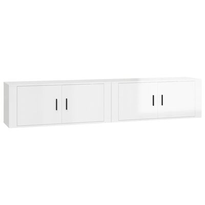 vidaXL Móveis de TV de parede 2 pcs 100x34,5x40 cm branco brilhante