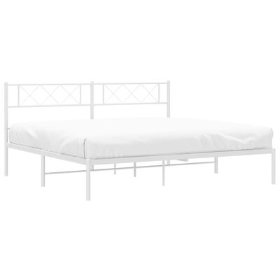 vidaXL Estrutura de cama com cabeceira 180x200 cm metal branco