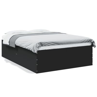 vidaXL Estrutura de cama 135x190 cm derivados de madeira preto