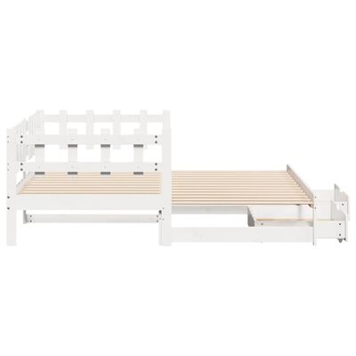 vidaXL Sofá-cama c/ gavetão e gavetas branco 80x200cm madeira de pinho