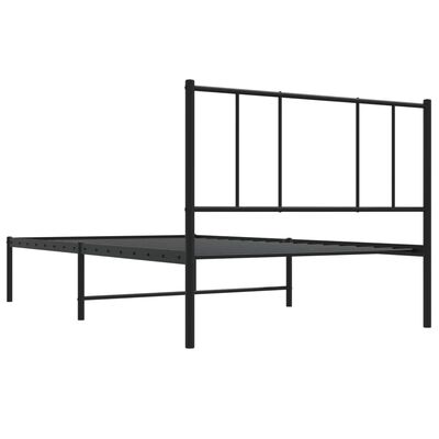 vidaXL Estrutura de cama com cabeceira 107x203 cm metal preto