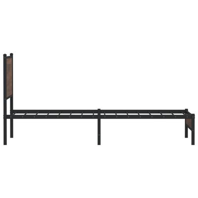 vidaXL Estrutura de cama sem colchão 90x200 cm metal carvalho castanho