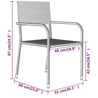 vidaXL 5 pcs conjunto de jantar para jardim cinzento