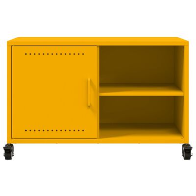 vidaXL Móvel de TV 68x39x43,5 cm aço amarelo mostarda