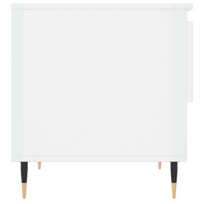 vidaXL Mesa de centro 50x46x50cm derivados de madeira branco brilhante