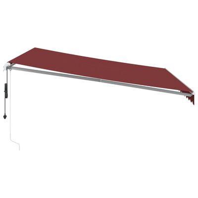 vidaXL Toldo retrátil automático 400x300 cm bordô