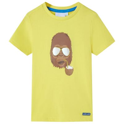 T-shirt infantil com mangas curtas amarelo 92