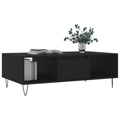 vidaXL Mesa de centro 104x60x35 cm derivados de madeira preto