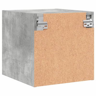 vidaXL Mesa cabeceira c/ porta vidro 2 pcs 35x37x35cm cinzento cimento