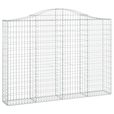 vidaXL Cestos gabião arqueados 4pcs 200x30x140/160cm ferro galvanizado