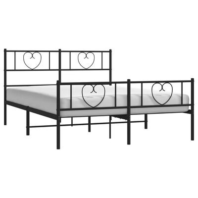 vidaXL Estrutura de cama com cabeceira e pés 120x200 cm metal preto