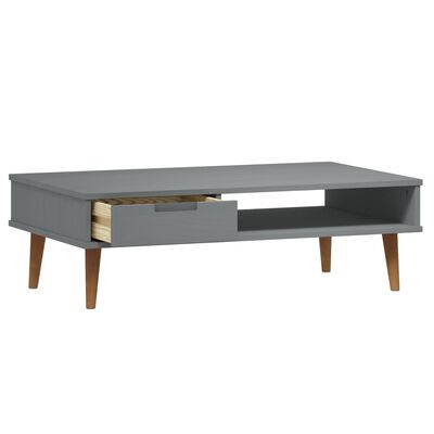 vidaXL Mesa de centro MOLDE 100x55x31 cm pinho maciço cinzento