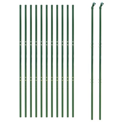 vidaXL Cerca de malha de arame 1,4x25 m aço galvanizado verde