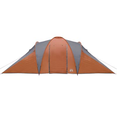 vidaXL Tenda familiar cúpula para 6 pessoas impermeável cinza/laranja