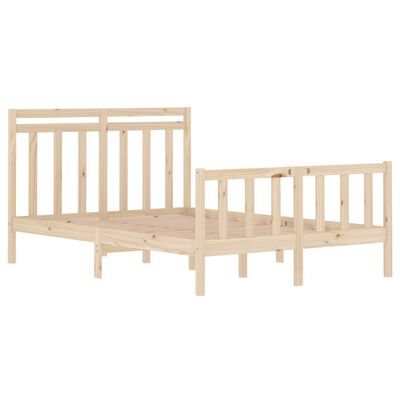 vidaXL Estrutura de cama casal 135x190 cm madeira maciça