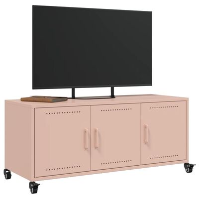 vidaXL Móvel de TV 100,5x39x43,5 cm aço rosa