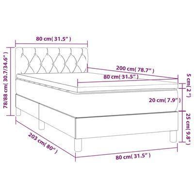 vidaXL Cama com molas/colchão 80x200 cm veludo preto