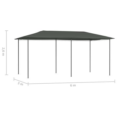 vidaXL Gazebo 2,98x5,3x2,59 m 160 g/m² antracite