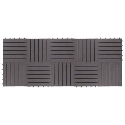 vidaXL Ladrilhos de terraço 10 pcs 30x30 cm acácia maciça cinzento