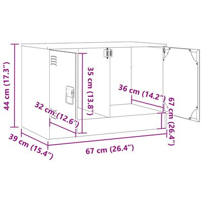 vidaXL Móvel de TV 67x39x44 cm aço antracite