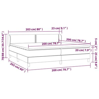 vidaXL Cama com molas/colchão 200x200 cm couro artificial preto