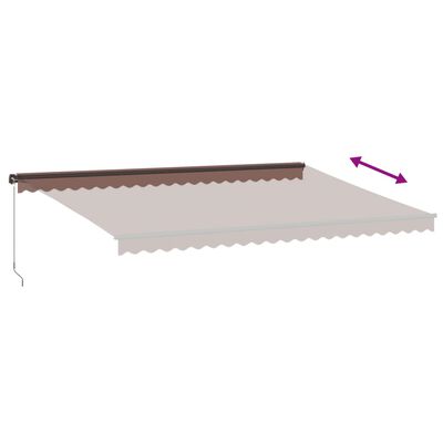 vidaXL Toldo retrátil manual 500x350 cm castanho