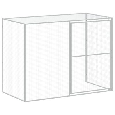 vidaXL Casota cães c/ parque 214x253x181 cm aço galvaniz. cinza-claro