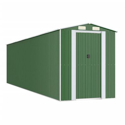 vidaXL Abrigo de jardim 192x772x223 cm aço galvanizado verde