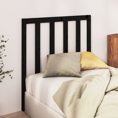 vidaXL Cabeceira de cama 96x4x100 cm pinho maciço preto