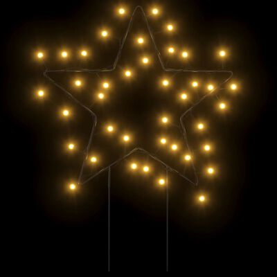 vidaXL Decoração estrela de Natal c/ luz e estacas 3 pcs 50 LEDs 29 cm