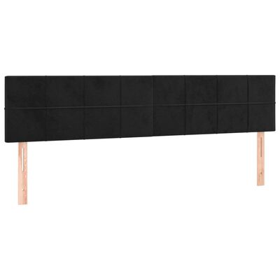 vidaXL Cabeceira de cama c/ luzes LED veludo 200x5x78/88 cm preto