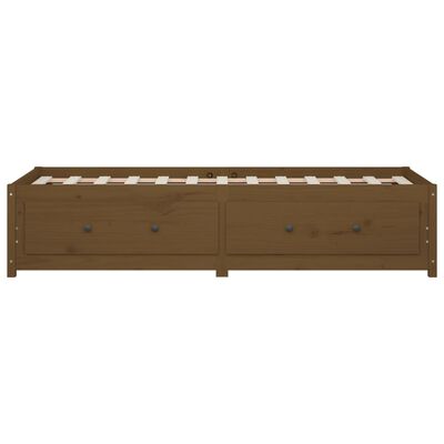 vidaXL Sofá-cama 90x200 cm madeira de pinho maciça castanho mel