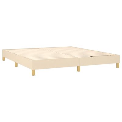 vidaXL Estrutura de cama em tecido cor creme 180x200 cm