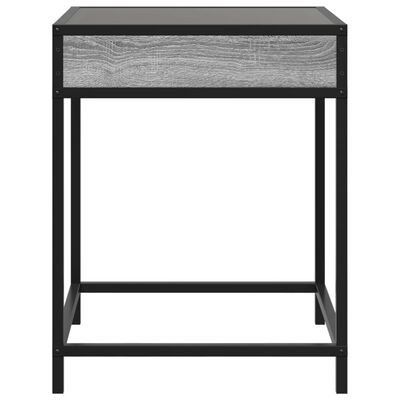 vidaXL Mesa de cabeceira c/ LED Infinity 40x40x51 cm cinzento sonoma