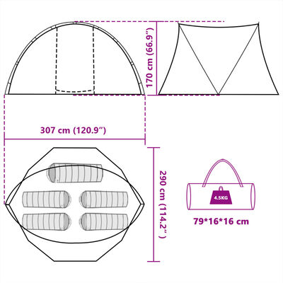 vidaXL Tenda de pesca para 5 pessoas impermeável camuflagem