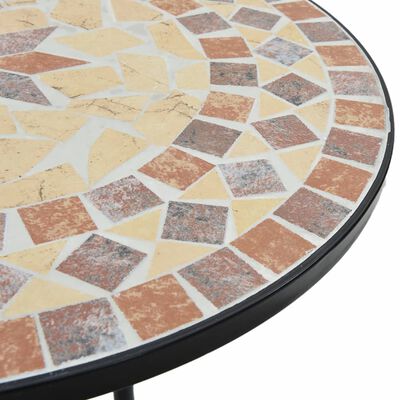 vidaXL Mesa de bistrô em mosaico Ø50x70 cm cerâmica terracota e branco