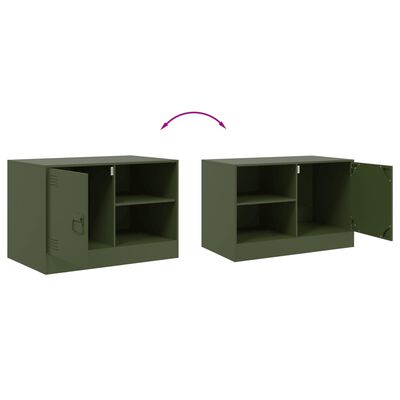 vidaXL Móvel de TV 67x39x44 aço verde azeitona