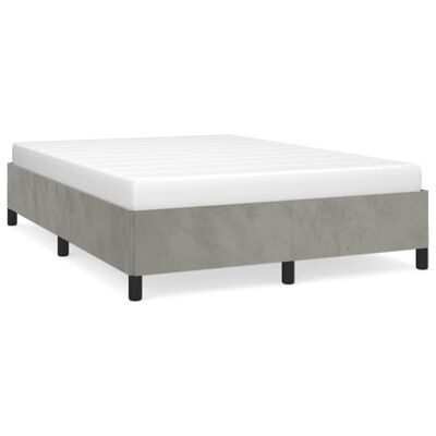 vidaXL Estrutura de cama 140x190 cm veludo cinzento-claro