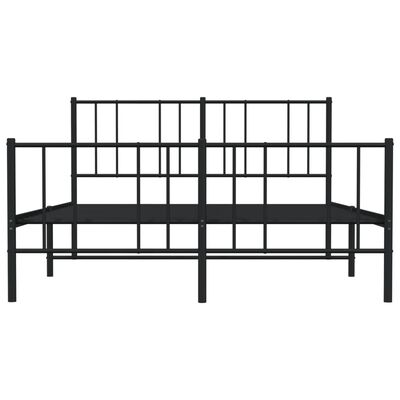 vidaXL Estrutura de cama com cabeceira e pés 150x200 cm metal preto