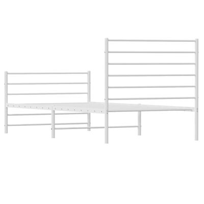 vidaXL Estrutura de cama com cabeceira e pés 90x190 cm metal branco