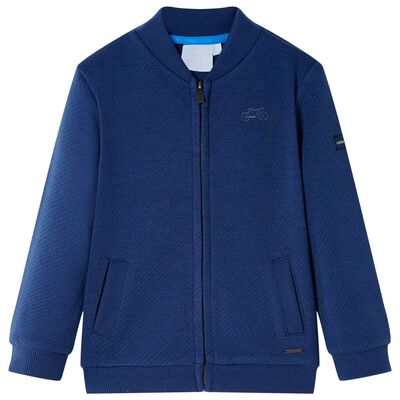 Sweatshirt para criança com fecho azul-marinho 116