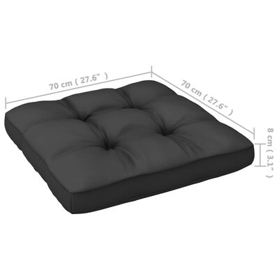 vidaXL 7 pcs conjunto lounge de jardim c/ almofadões pinho maciço