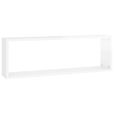 vidaXL Estantes parede cúbicas 2 pcs contr. 80x15x26,5cm branco brilh.