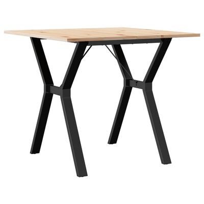 vidaXL Mesa de jantar estrutura em Y 90x90x75 cm pinho e ferro fundido