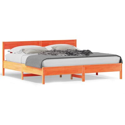 vidaXL Cama sem colchão 180x200 cm pinho maciço castanho-mel