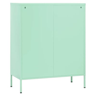 vidaXL Armário de arrumação aço 80x35x101,5 cm verde-hortelã