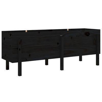 vidaXL Canteiro elevado de jardim 160x50x57 cm pinho maciço preto