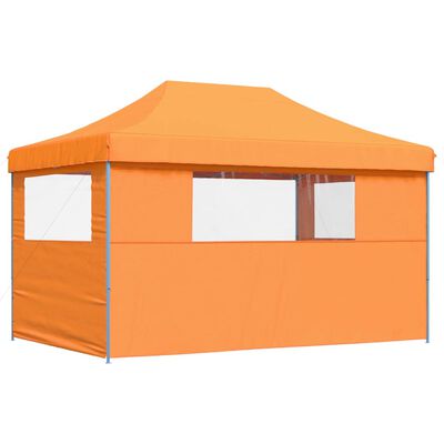 vidaXL Tenda para festas pop-up dobrável c/ 3 paredes laterais laranja