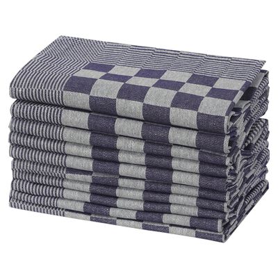 vidaXL Panos de cozinha 50 pcs 50x70 cm algodão azul e branco