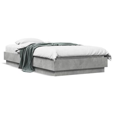 vidaXL Estrutura de cama 75x190 cm derivados de madeira cinza cimento